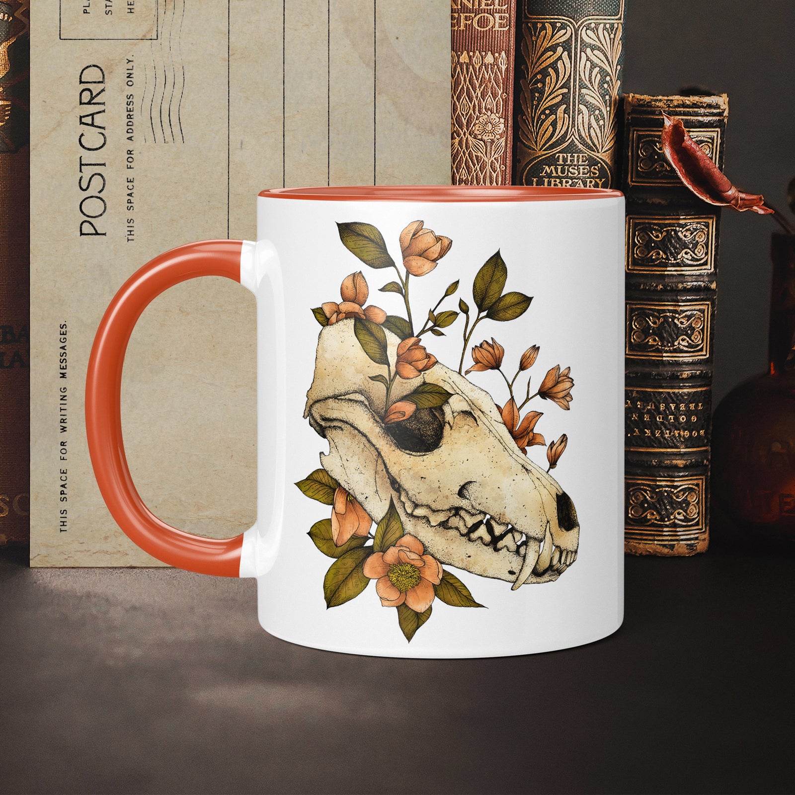 Fox Skull and Magnolias - Ceramic Mug