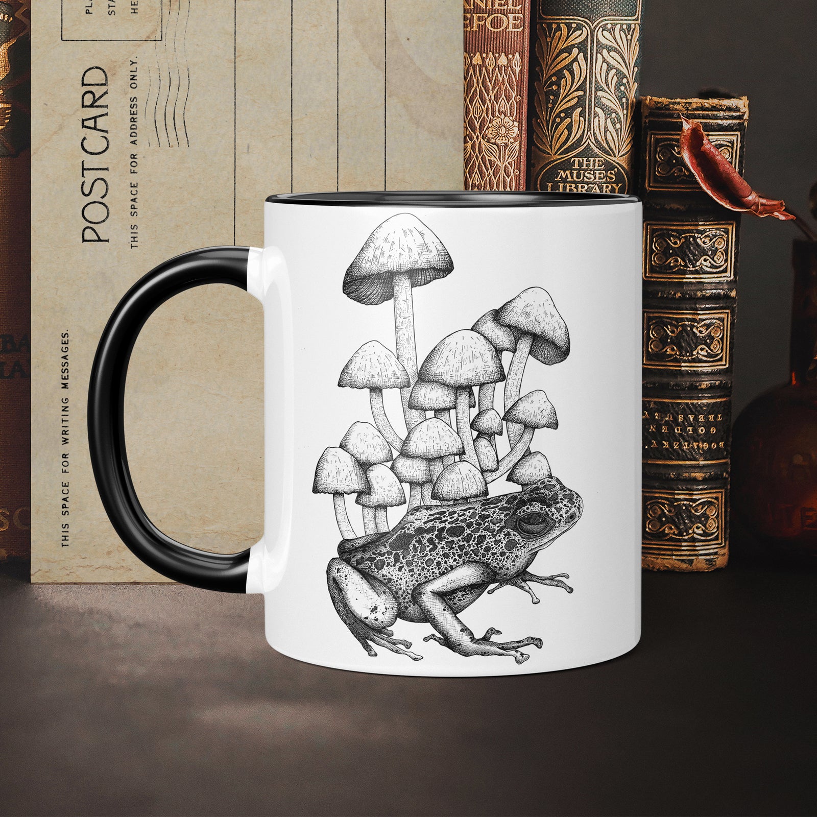 Frog and Mushrooms - Ceramic Mug