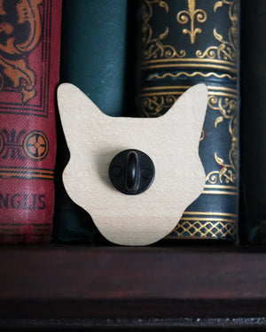 Galaxy Cat Skull - Wooden Pin Badge