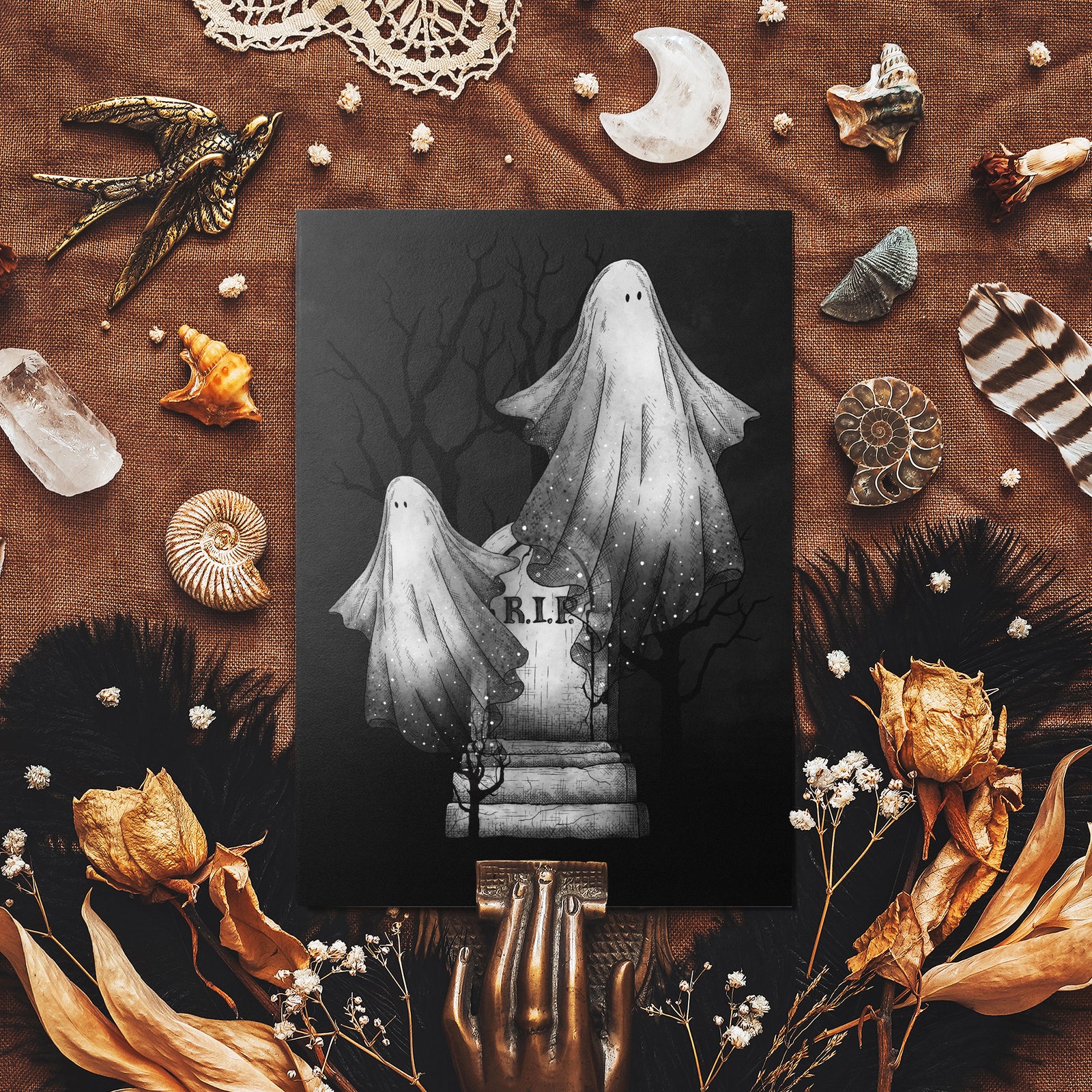 Ghost Duo - Glossy Fine Art Postcard