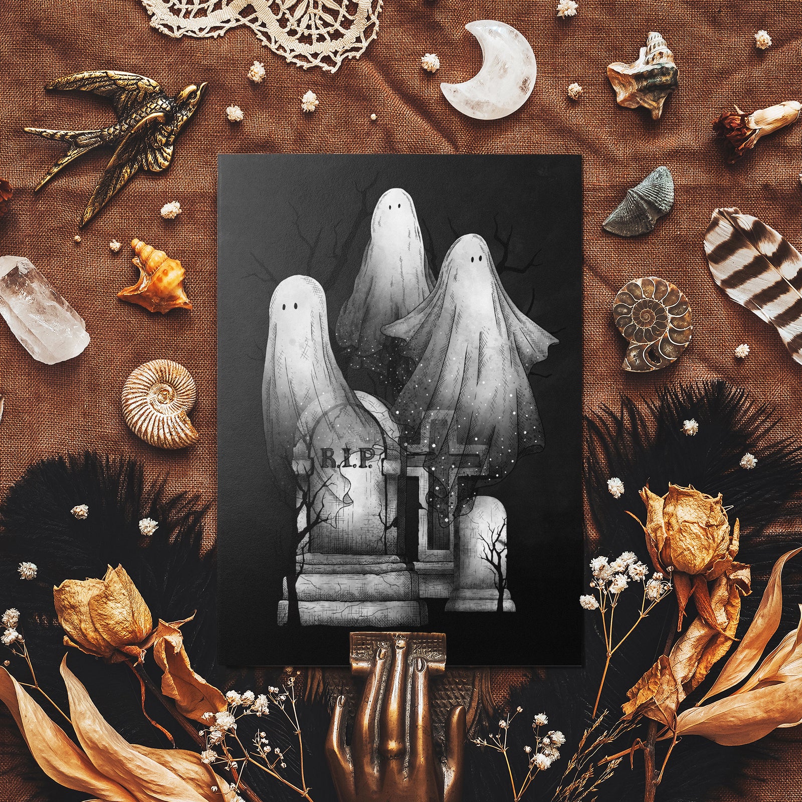 Ghost Family - Glossy Fine Art Postcard