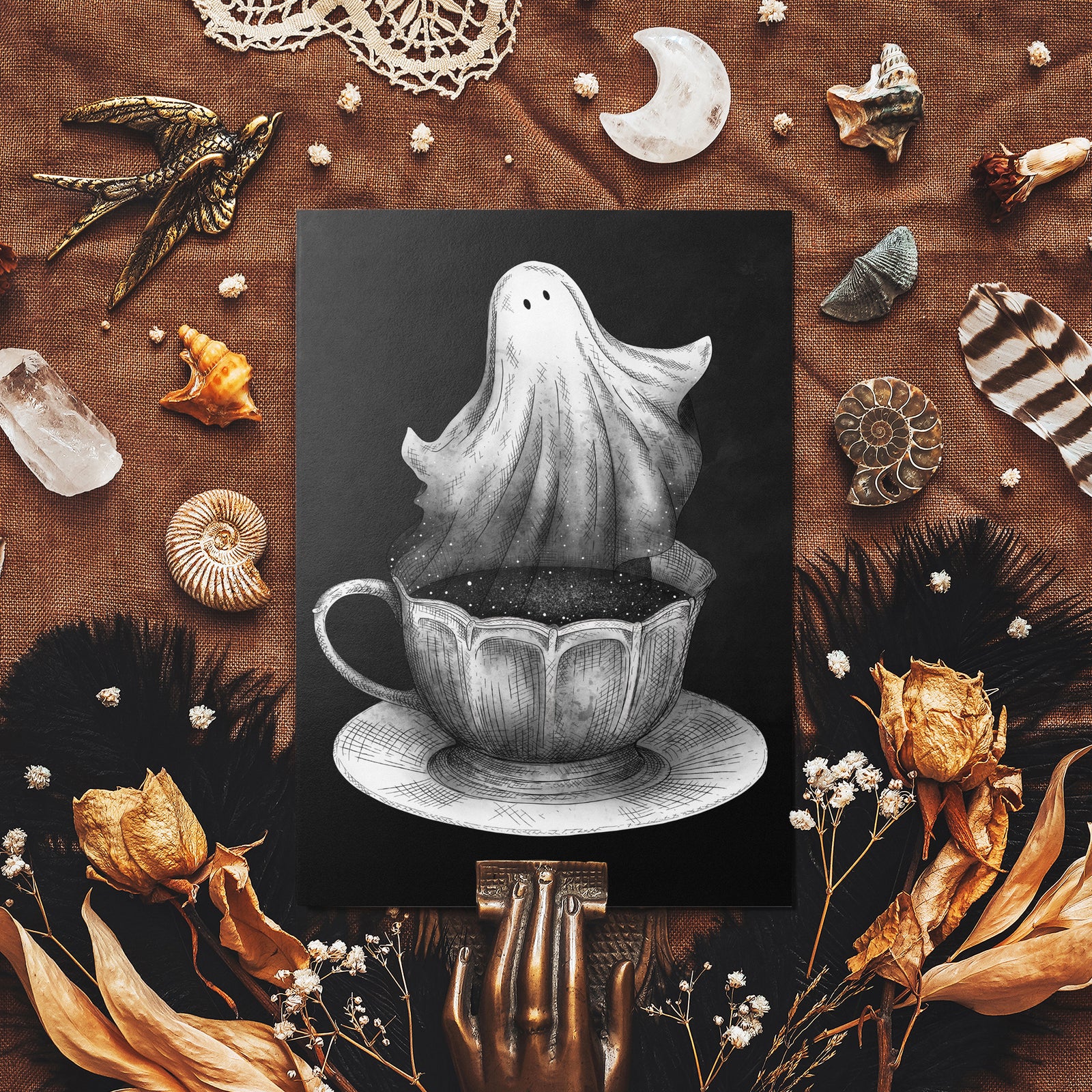 Ghost Tea - Glossy Fine Art Postcard