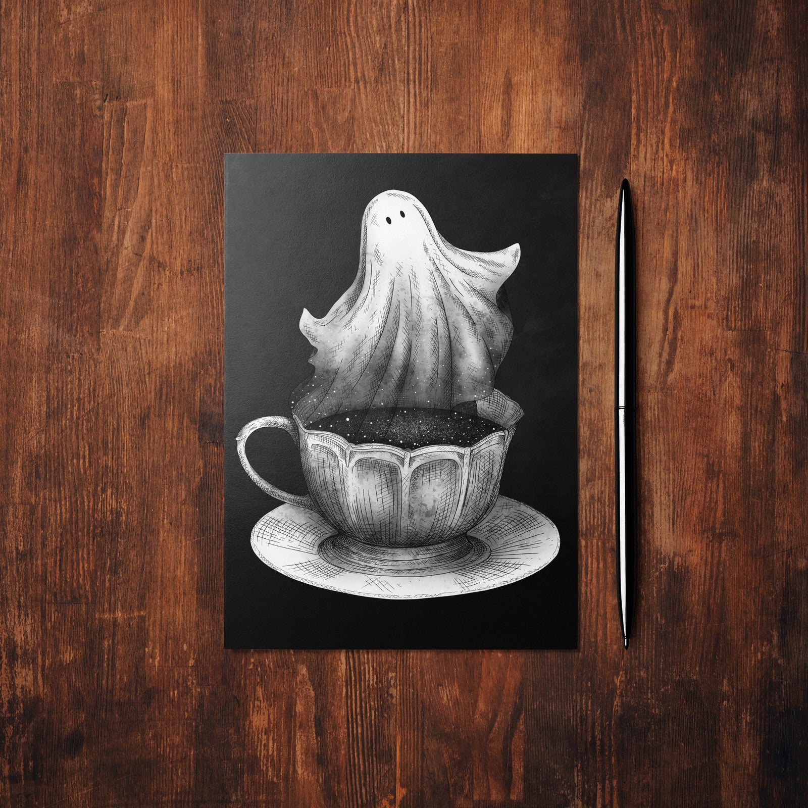 Ghost Tea - Glossy Fine Art Postcard