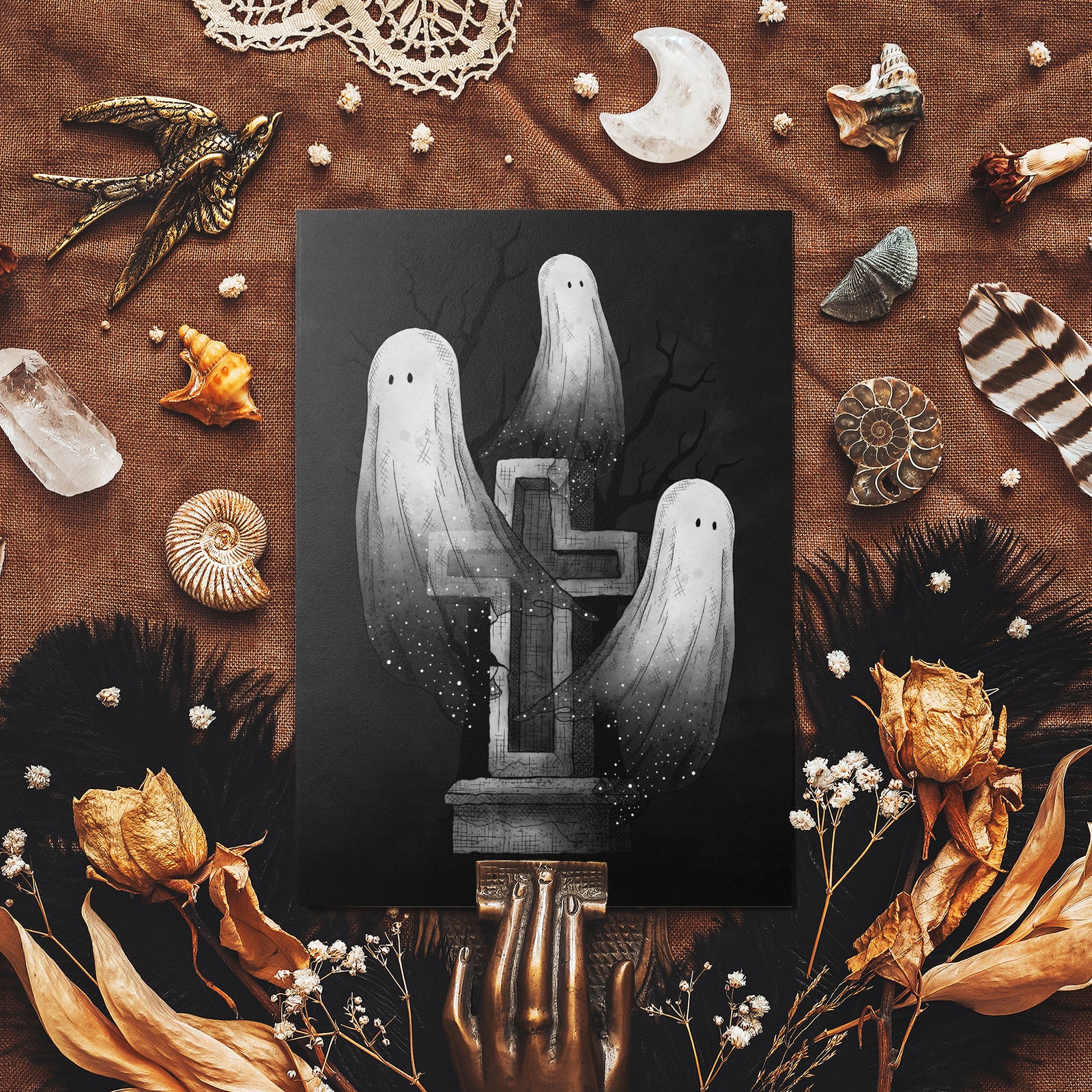 Ghost Trio - Glossy Fine Art Postcard