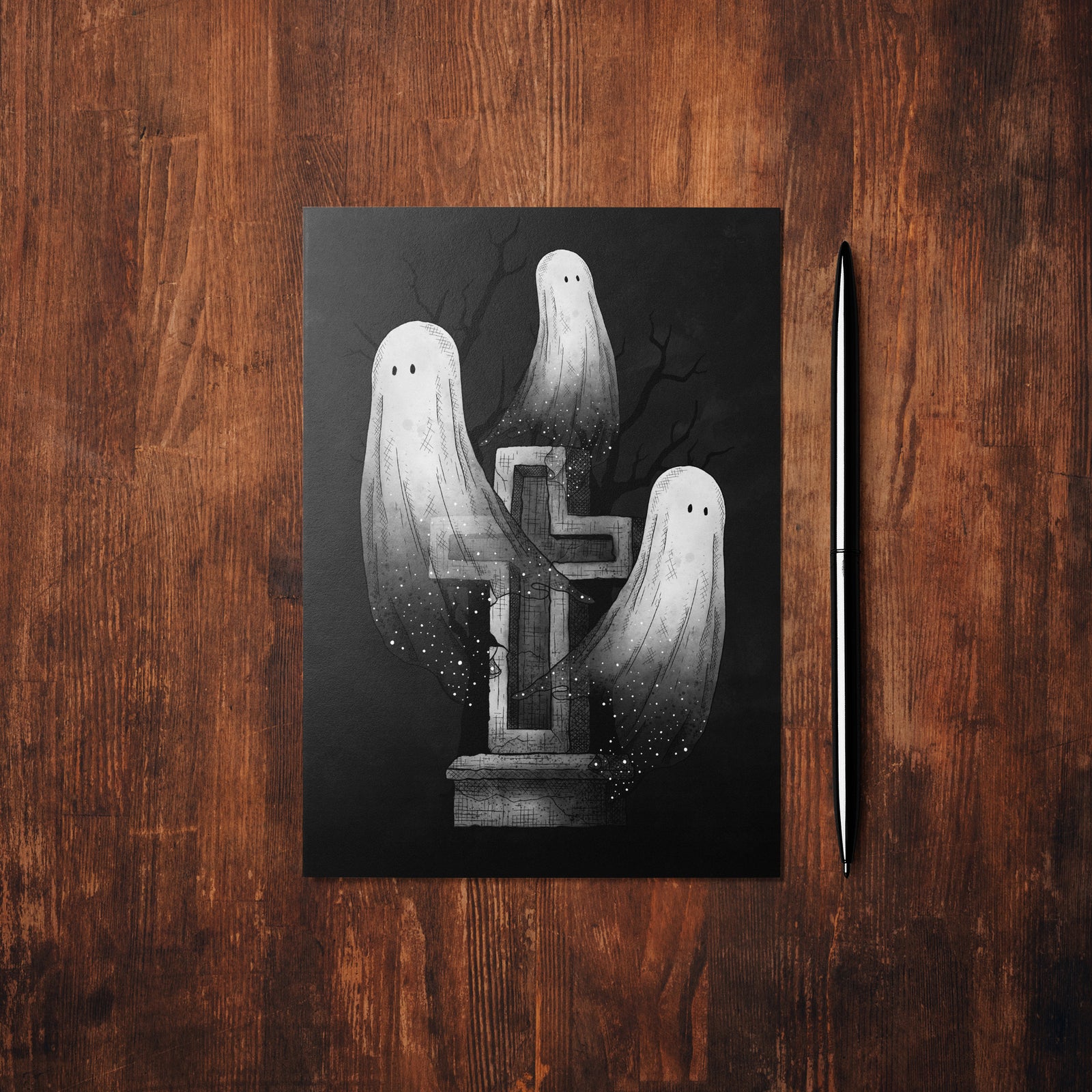 Ghost Trio - Glossy Fine Art Postcard