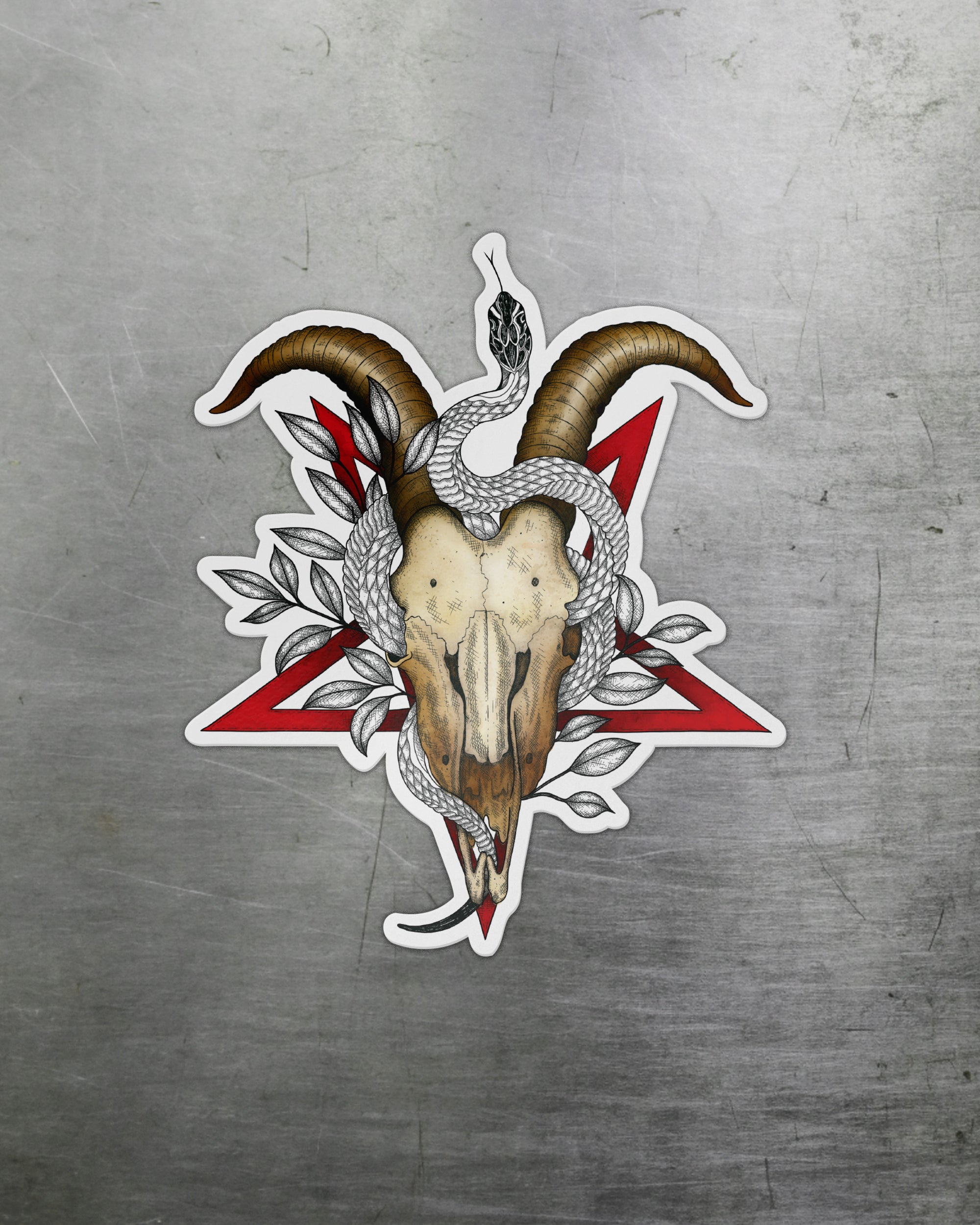 Goat Skull Pentagram - Magnet
