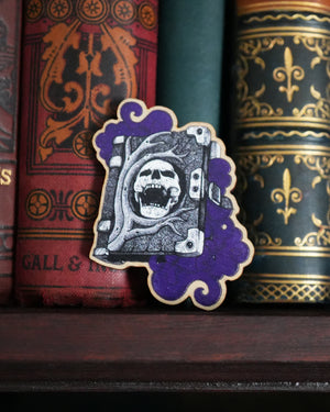 Gothic Spellbook - Wooden Pin Badge
