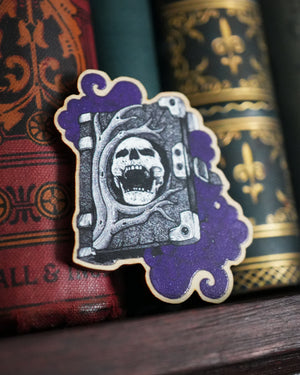 Gothic Spellbook - Wooden Pin Badge
