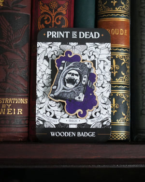 Gothic Spellbook - Wooden Pin Badge