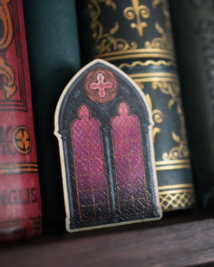 Gothic Window - Wooden Pin Badge