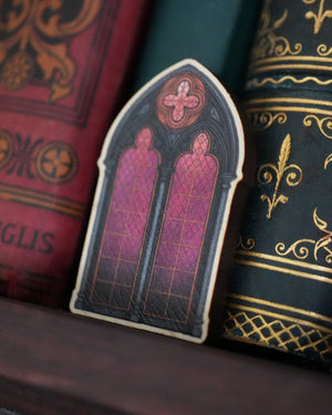 Gothic Window - Wooden Pin Badge