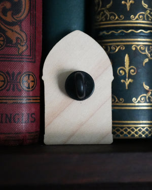 Gothic Window - Wooden Pin Badge