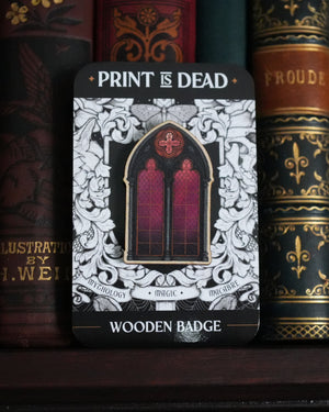 Gothic Window - Wooden Pin Badge