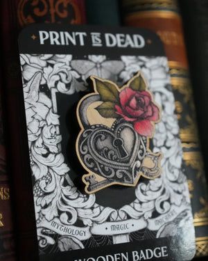 Lover's Lock - Wooden Pin Badge
