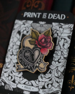 Lover's Lock - Wooden Pin Badge