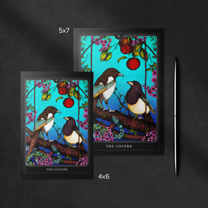The Lovers Tarot - Glossy Fine Art Postcard