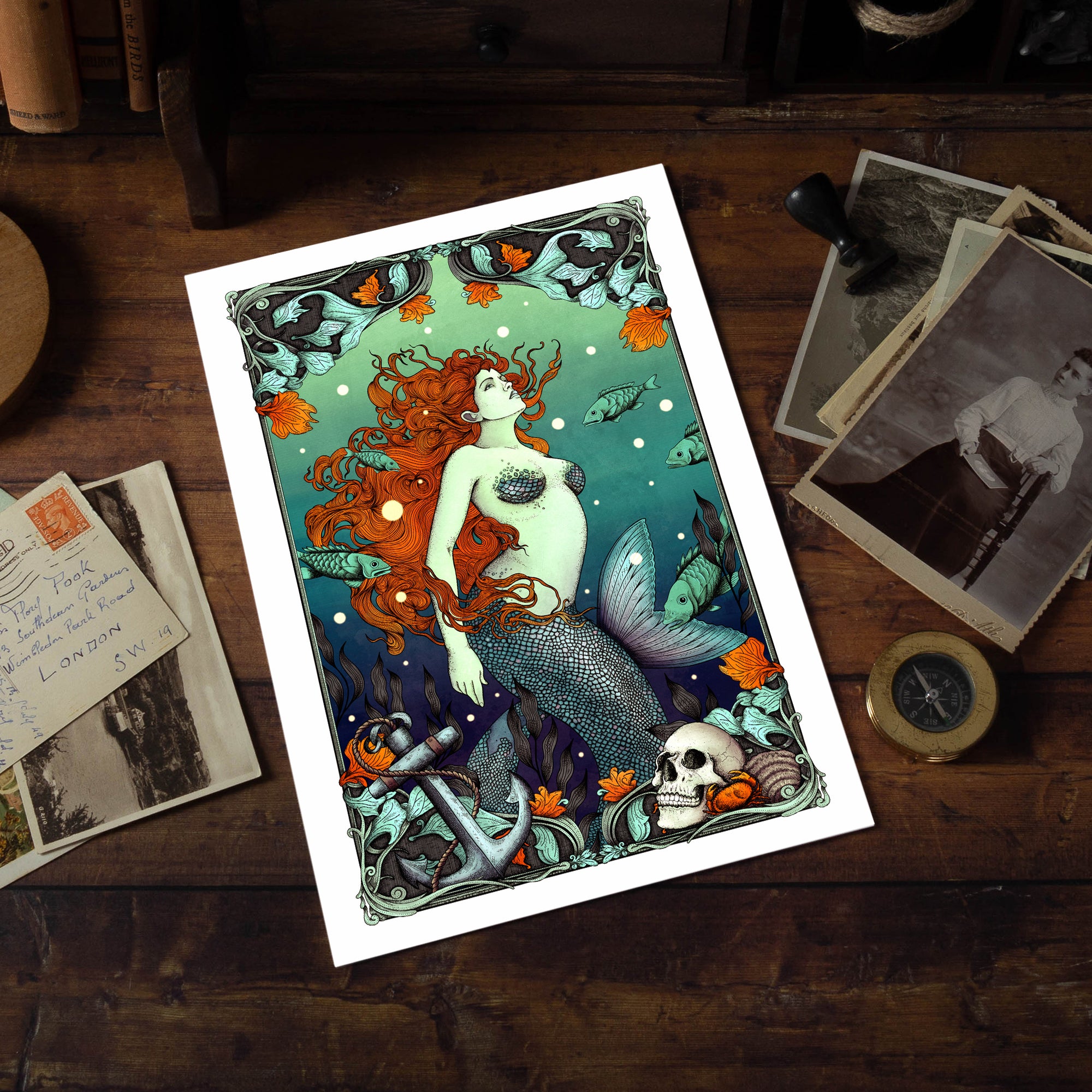 Mermaid & The Sailor - Giclée Art Print