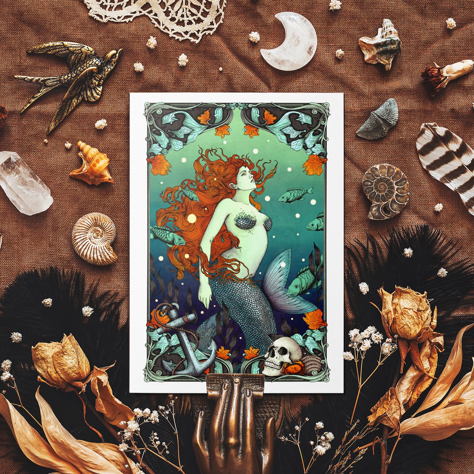 Mermaid & The Sailor - Mohawk Fine Art Postcard