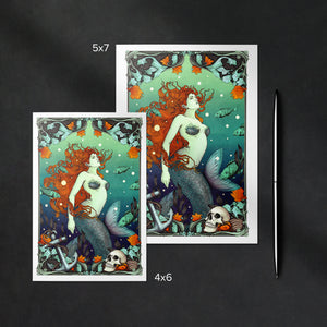 Mermaid & The Sailor - Mohawk Fine Art Postcard