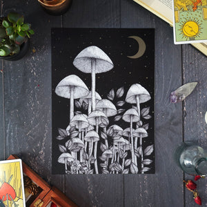 Star Mushrooms - Foiled Art Print