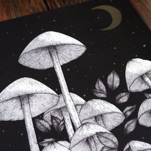 Star Mushrooms - Foiled Art Print