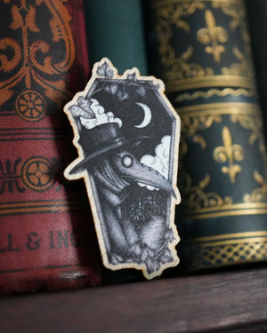 Plague Doctor Coffin - Wooden Pin Badge
