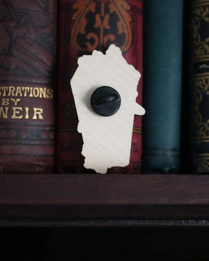 Plague Doctor Coffin - Wooden Pin Badge