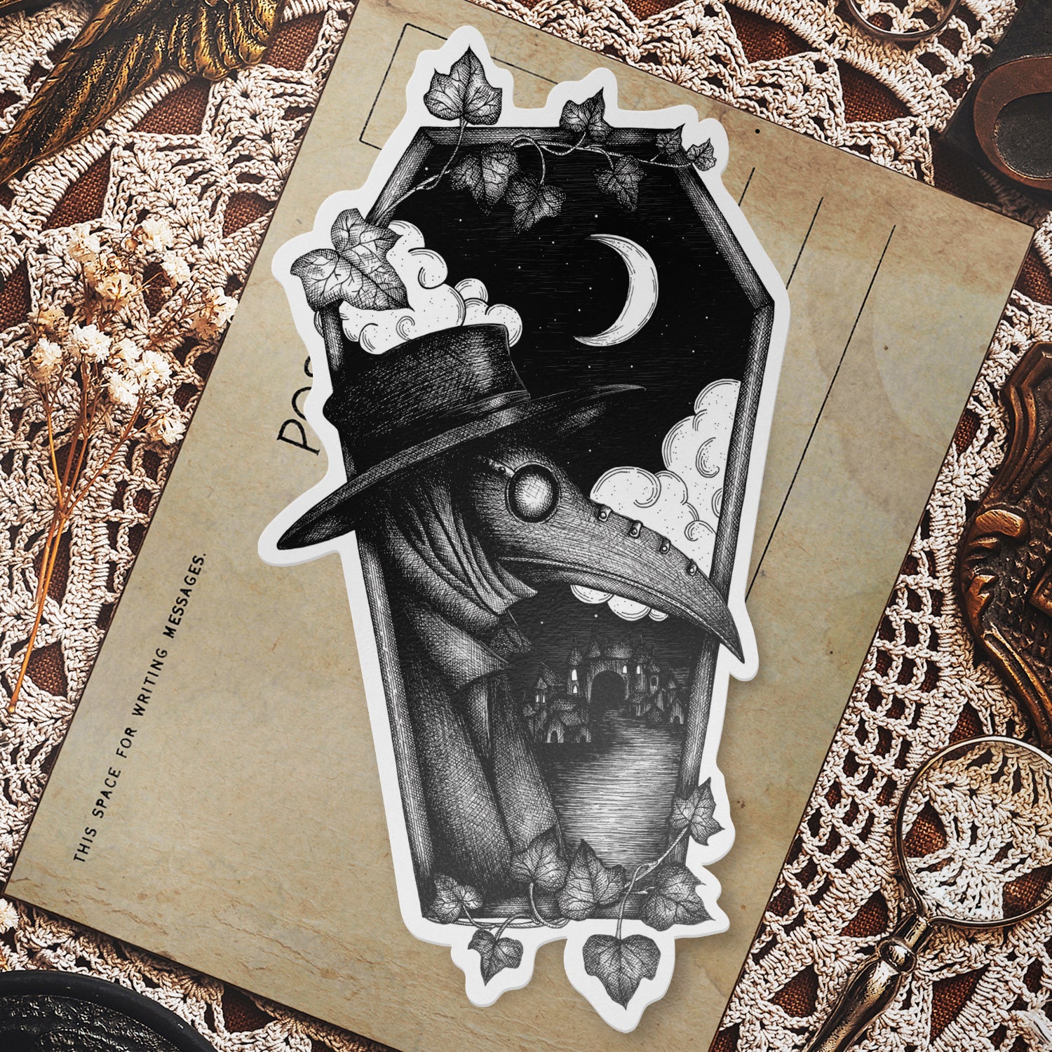 Plague Doctor Coffin - Vinyl Sticker