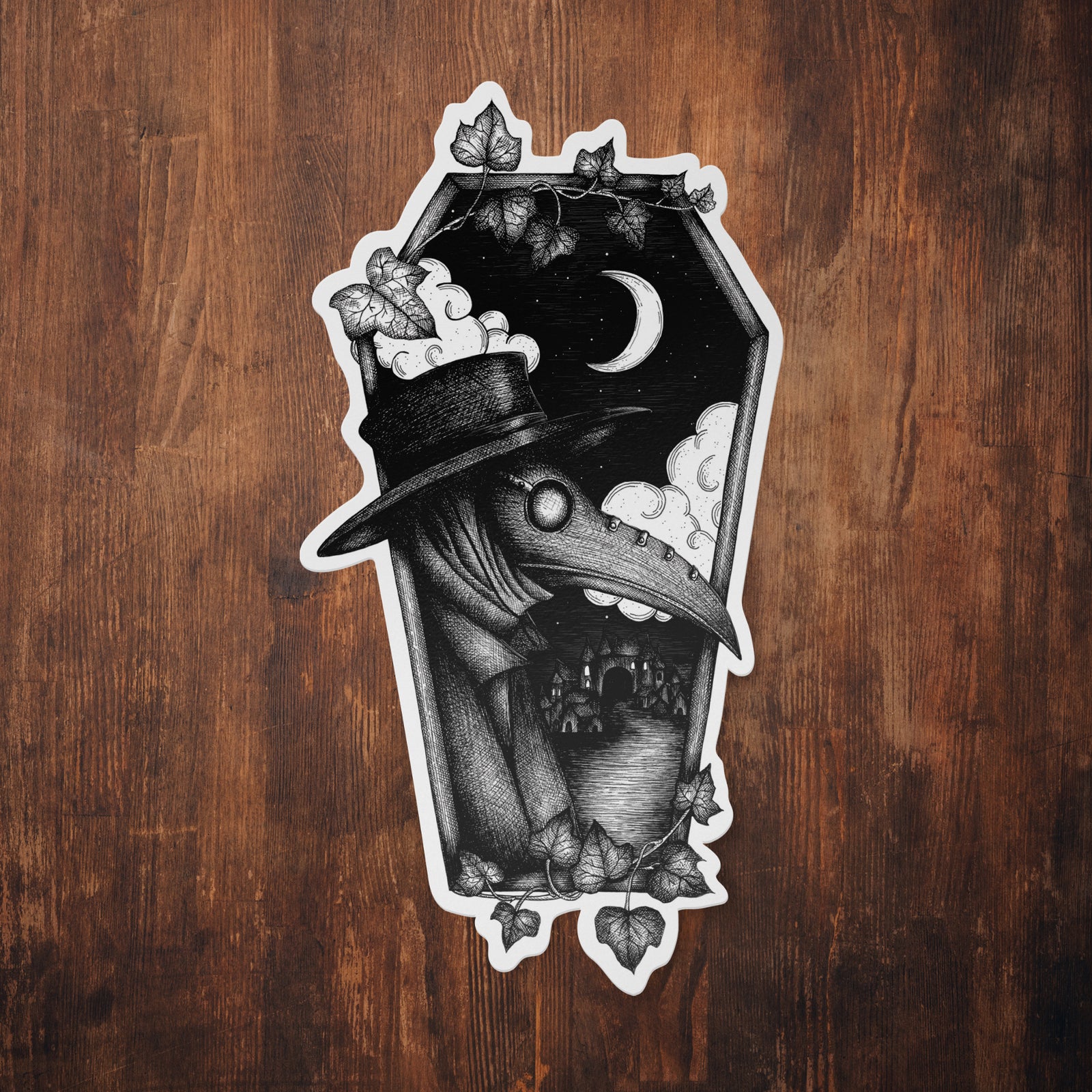 Plague Doctor Coffin - Vinyl Sticker