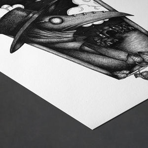 Plague Doctor Coffin - Giclée Art Print