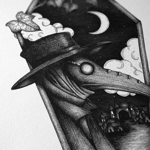 Plague Doctor Coffin - Giclée Art Print