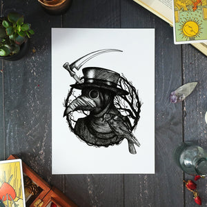 Plague Doctor Raven - Standard Art Print