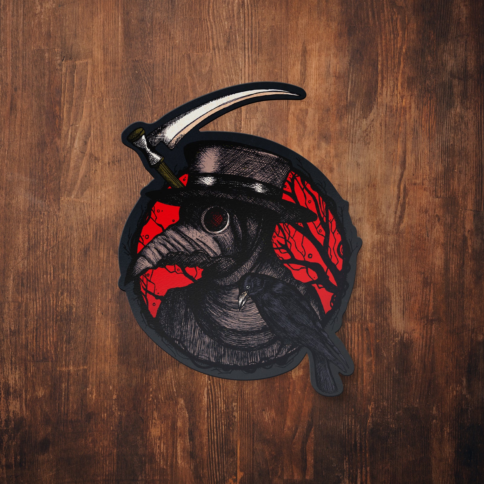 Plague Doctor and Raven - Vinyl Sticker