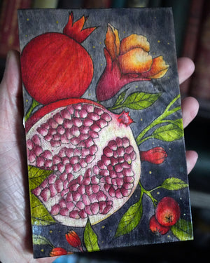 Pomegranates Original Wood Art