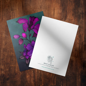 Purple Orchids - Glossy Fine Art Postcard