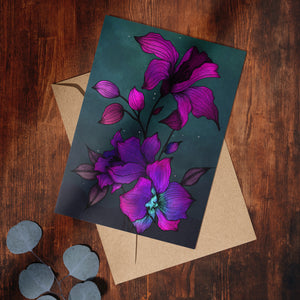 Purple Orchids - Greeting Card