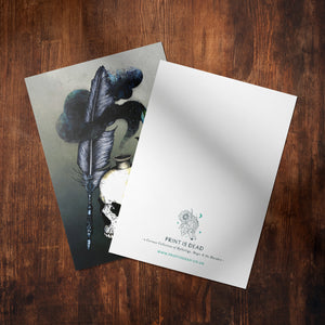 Quill and Ink - Glossy Fine Art Postcard