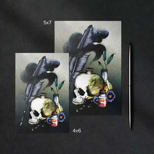 Quill and Ink - Glossy Fine Art Postcard