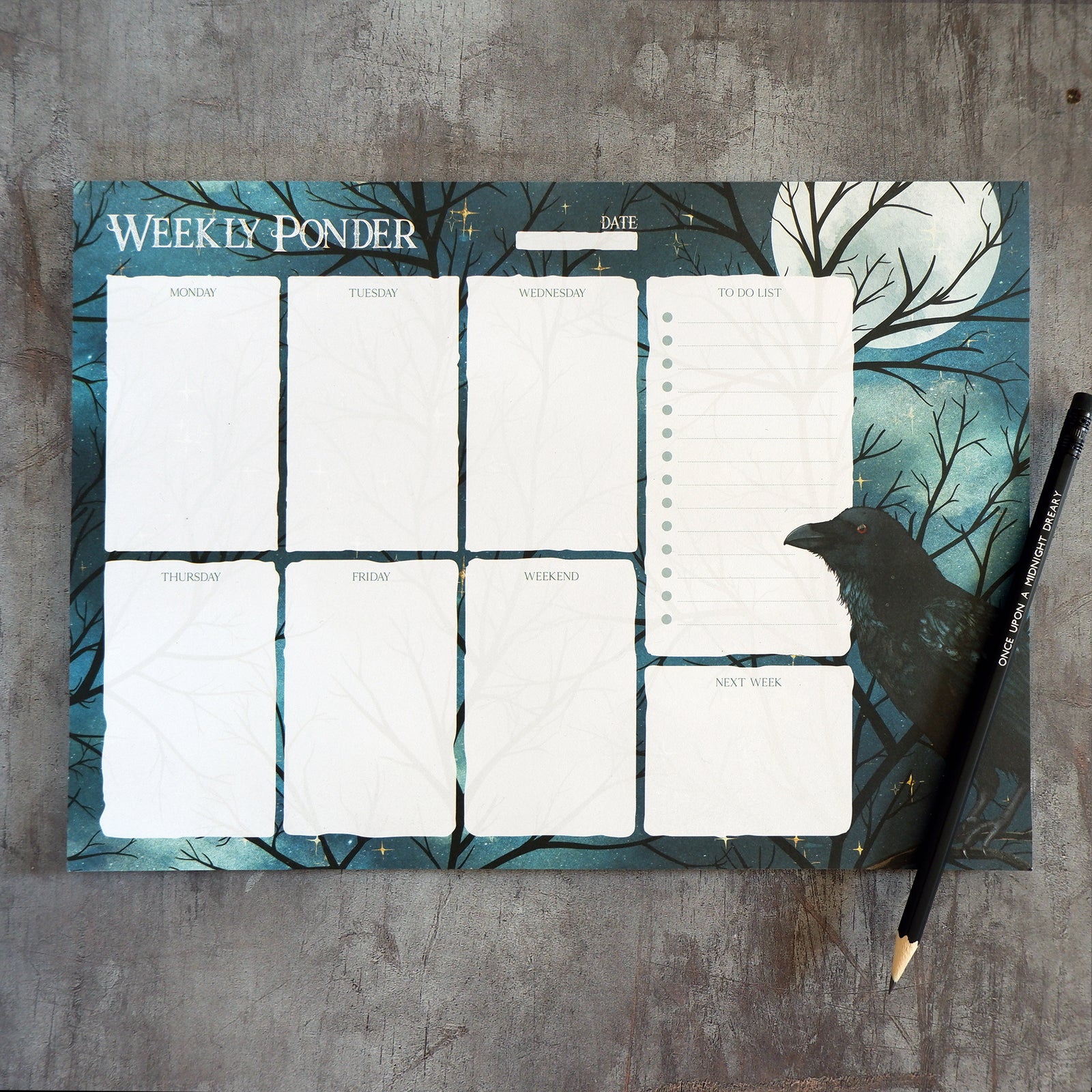 Raven and Moon - Weekly Planner Pad