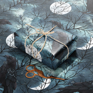 Raven and Moon Gift Wrapping Paper
