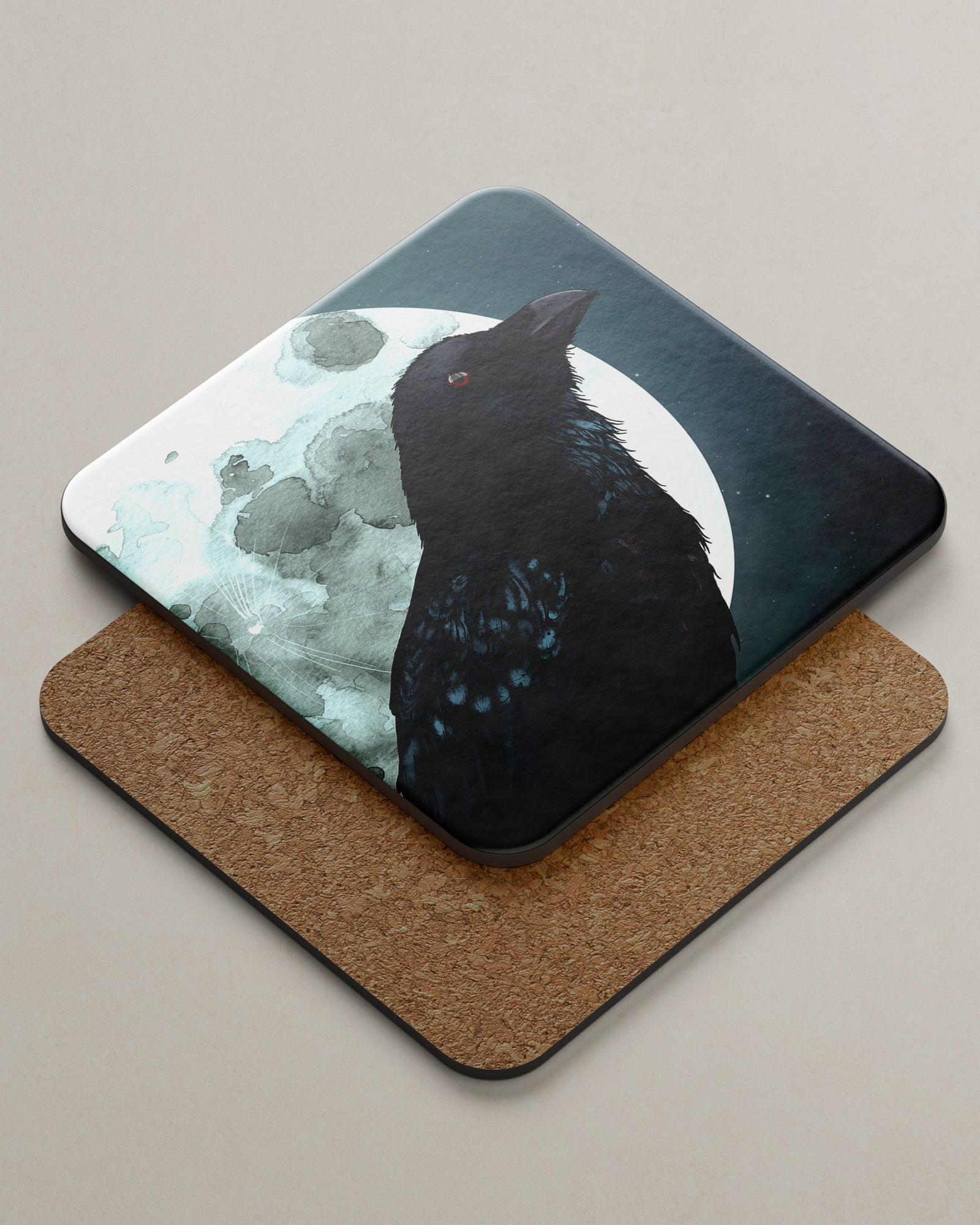Raven and Moon - Coaster