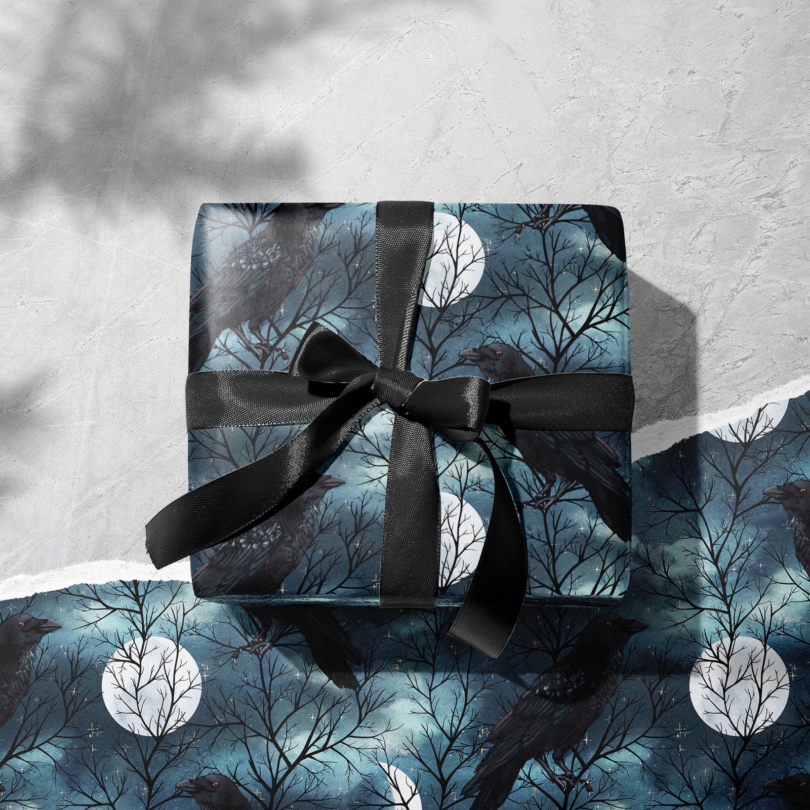 Raven and Moon Gift Wrapping Paper