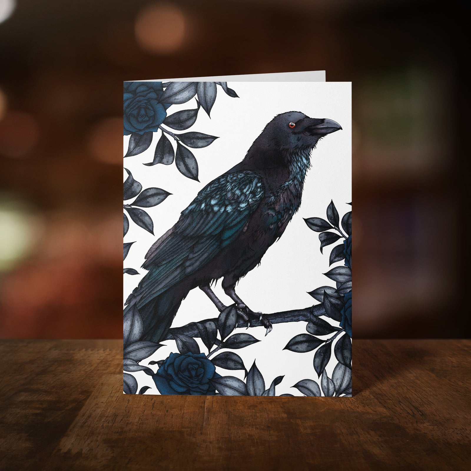 Raven and Roses - Greeting Card