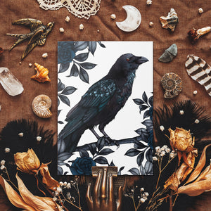 Raven and Roses - Mohawk FIne Art Postcard