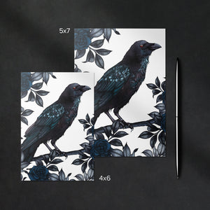 Raven and Roses - Mohawk FIne Art Postcard
