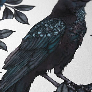 Raven and Roses - Giclée Art Print