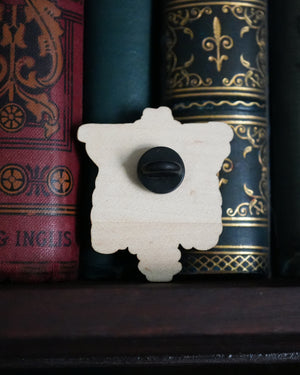 Ribcage and Rose - Wooden Pin Badge