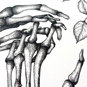 Skeleton and Roses - Standard Art Print