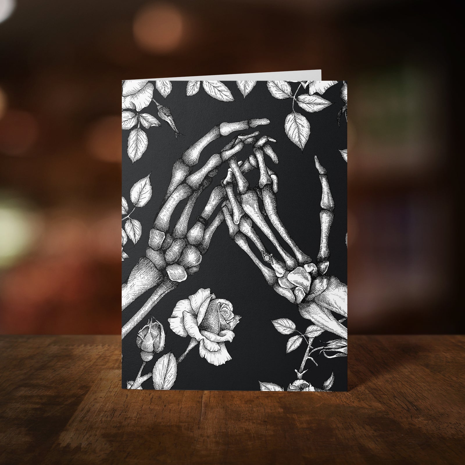 Skeleton and Roses - Greeting Card