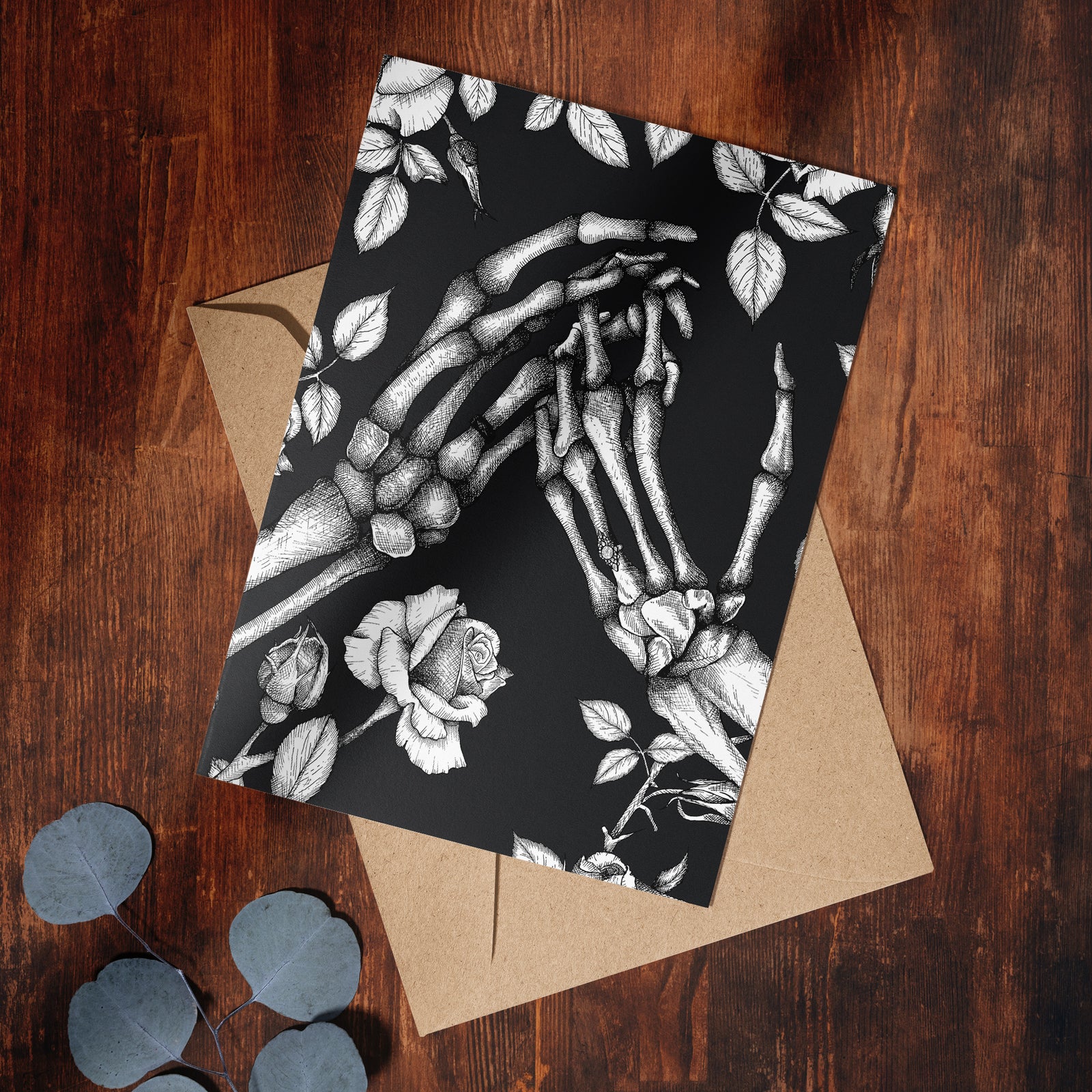 Skeleton and Roses - Greeting Card